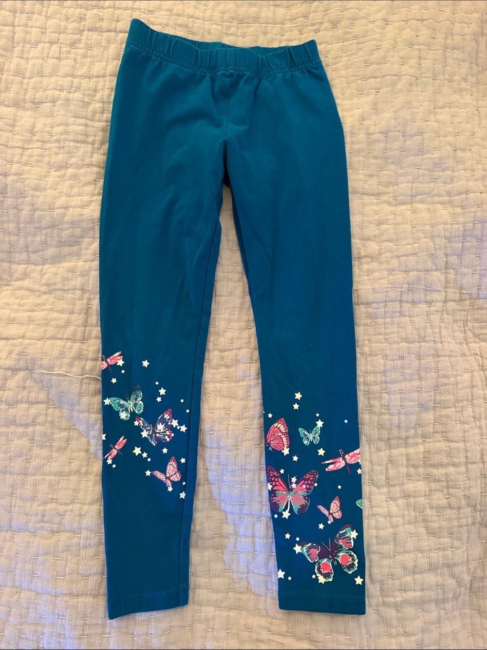 Lands' End Teal Kids' Butterfly Leggings